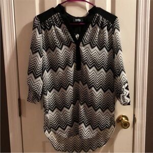 Chic Monochrome by & by sheer top